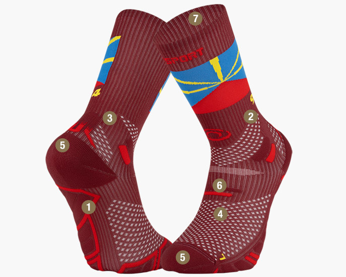 Chaussettes Trail Ultra High reunion rouge